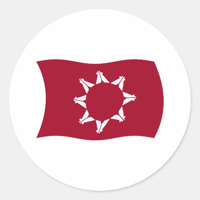 Rond Sticker Drapeau Oglala Lakota (Devant)
