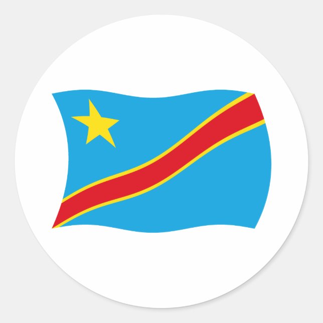 Rond Sticker Drapeau République Démocratique du Congo (Devant)