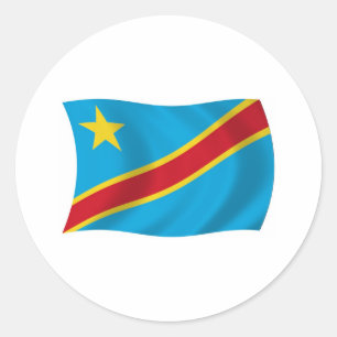 Rond Sticker Drapeau République Démocratique du Congo