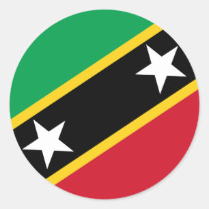 Rond Sticker Drapeau Saint-Kitts-et-Nevis