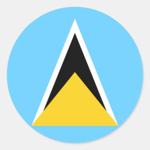 Rond Sticker Drapeau Sainte-Lucie