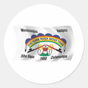 Rond Sticker Drapeau Sioux de Cheyenne River