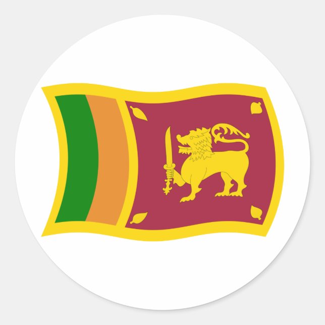 Rond Sticker Drapeau Sri Lanka (Devant)