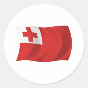 Rond Sticker Drapeau Tonga