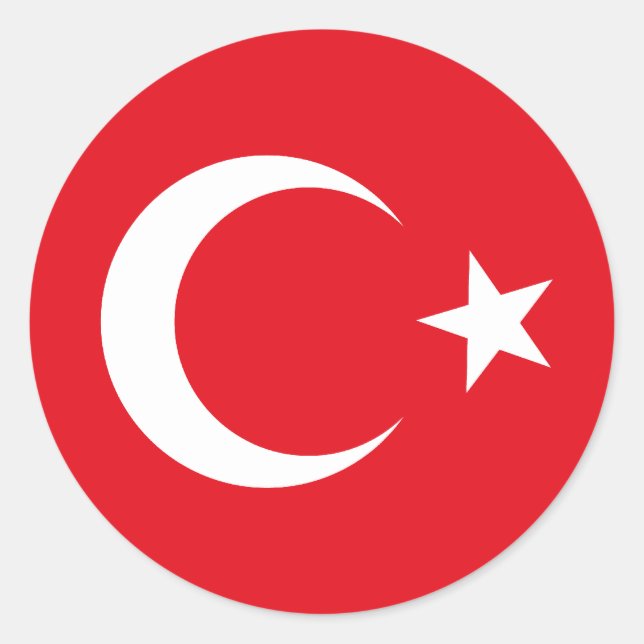 Rond Sticker Drapeau Turquie (Devant)