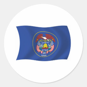 Rond Sticker Drapeau Utah