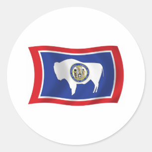 Rond Sticker Drapeau Wyoming