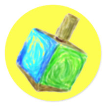 Sticker Dreidel Jaune