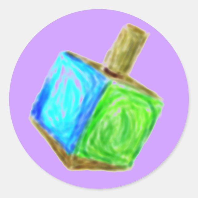 Rond Sticker Dreidel Violet (Devant)