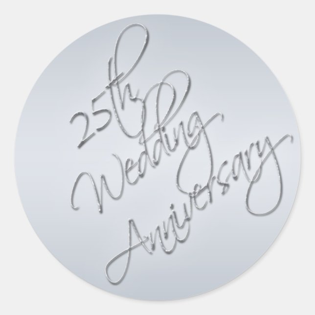Rond Sticker du 25e anniversaire du Mariage (Devant)