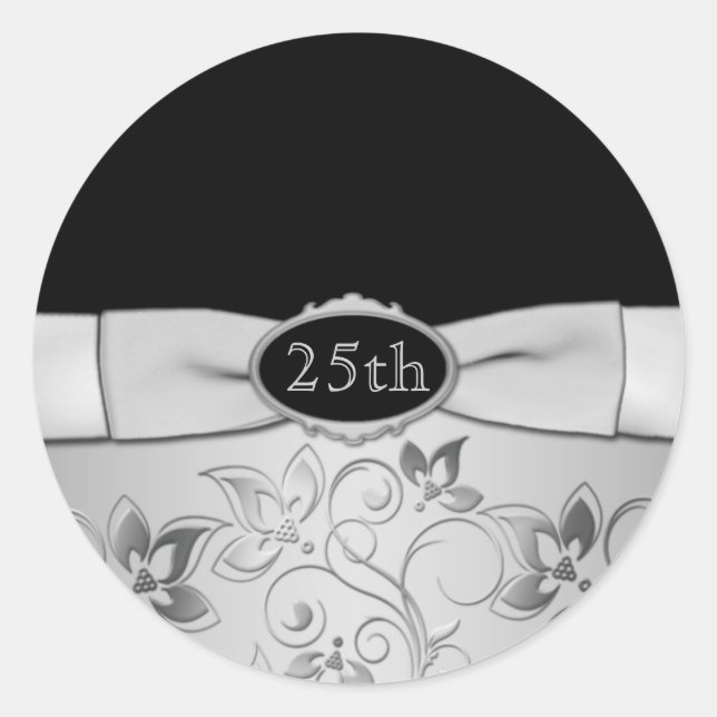 Rond Sticker du 25e anniversaire du Mariage (Devant)