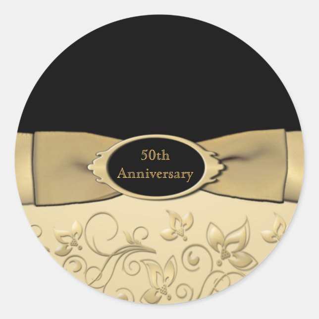 Rond Sticker du 50e anniversaire du Mariage (Devant)