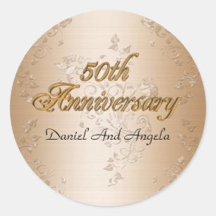 Rond Sticker du 50e anniversaire o9r merci