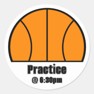 Rond Sticker du calendrier de la pratique du basket-bal