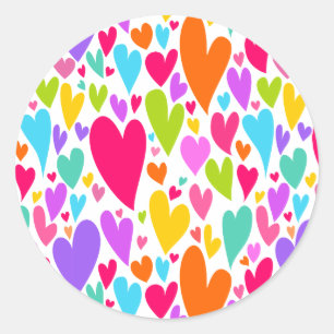 Rond Sticker du coeur de Valentine