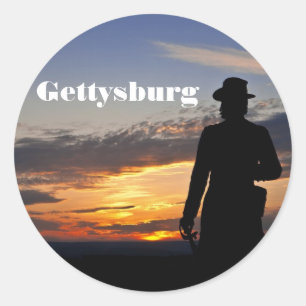Rond Sticker du coucher de soleil de Gettysburg