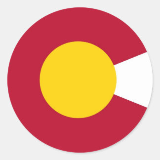 Rond Sticker du drapeau C du Colorado