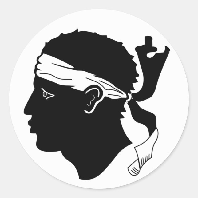 Rond Sticker du drapeau corse (Devant)