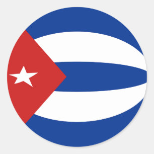 Rond Sticker du drapeau cubain Fisheye