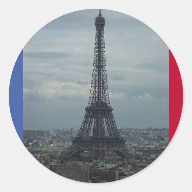 Rond Sticker du drapeau de la France (Devant)