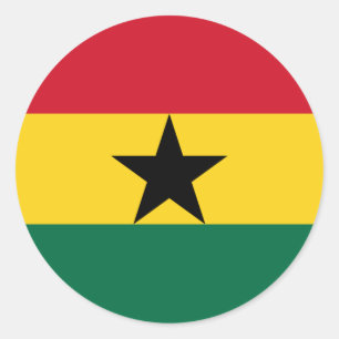 Rond Sticker du drapeau du Ghana