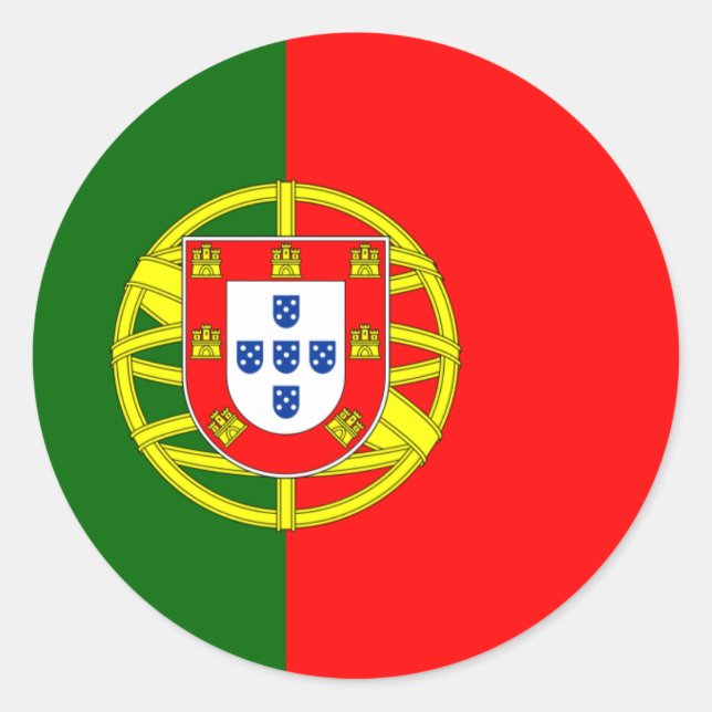 Rond Sticker du drapeau du Portugal (Devant)