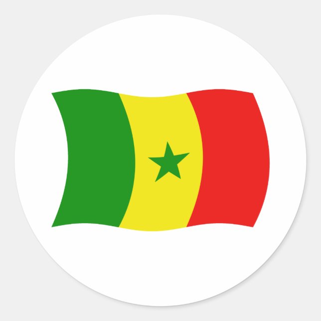 Rond Sticker du drapeau du Sénégal (Devant)