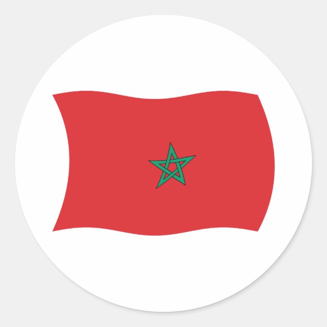 Rond Sticker du drapeau marocain (Devant)