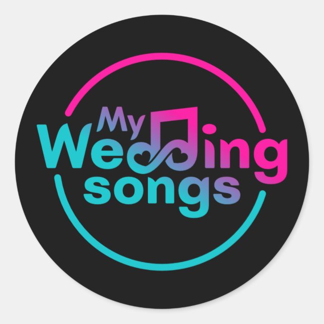Rond Sticker du logo Mes chansons Mariages (Devant)