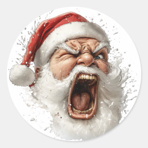 Rond Sticker du Père Noël en colère