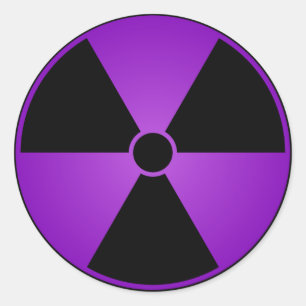 Rond Sticker du symbole de rayonnement violet