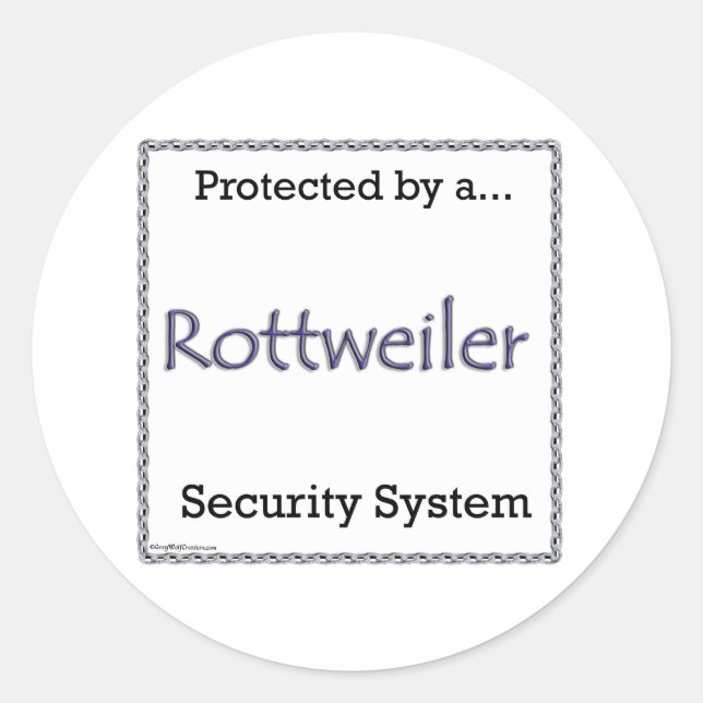 Rond Sticker du système de sécurité Rottweiler (Devant)