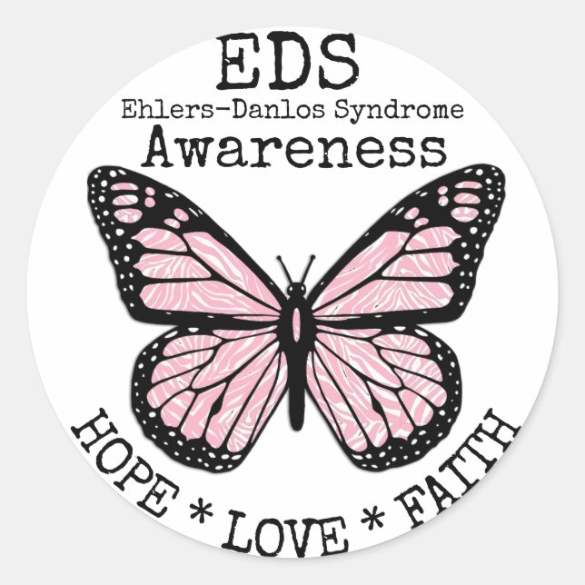 Rond Sticker EDS pour PInk Zebra Ehlers-Danlos (Devant)