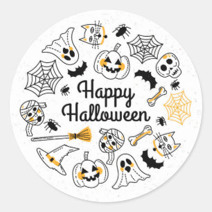 Rond Sticker éffrayant pour Halloween
