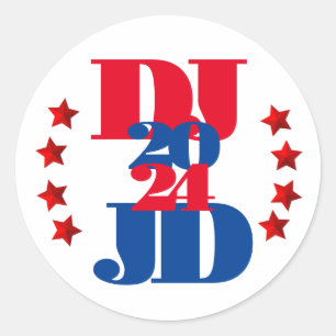 Rond Sticker électoral DJ & JD 2024 Trump Vance