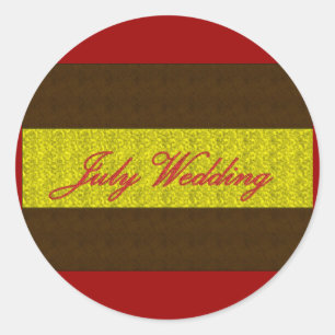 Rond Sticker élégant "Mariage de juillet"