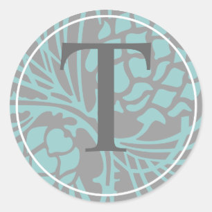 Rond Sticker Élégant Monogramme Pin