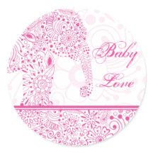 Sticker Eléphant Pink Baby Love