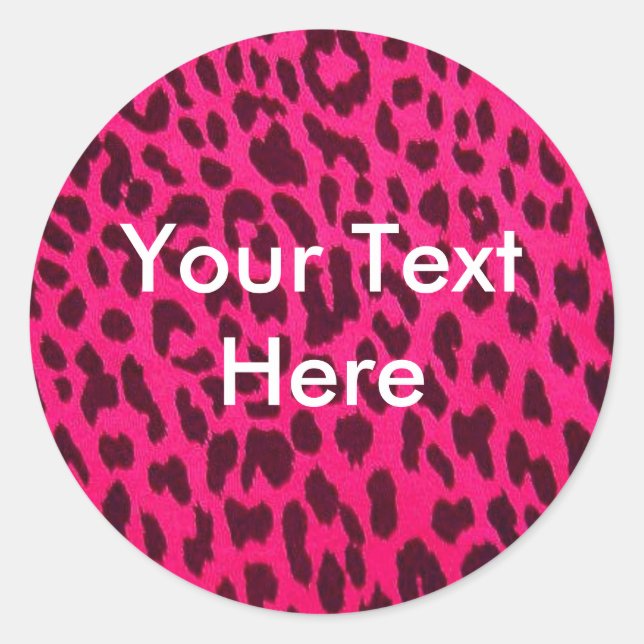 Rond Sticker Empreinte de léopard rose clair (Devant)