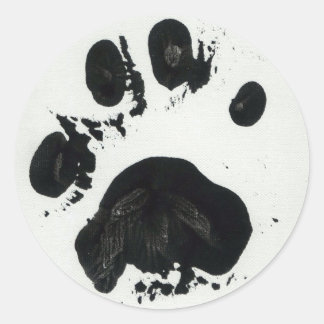 Rond Sticker Empreinte de patte de tigre blanc (petit)