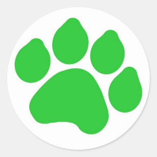Rond Sticker Empreinte de patte vert