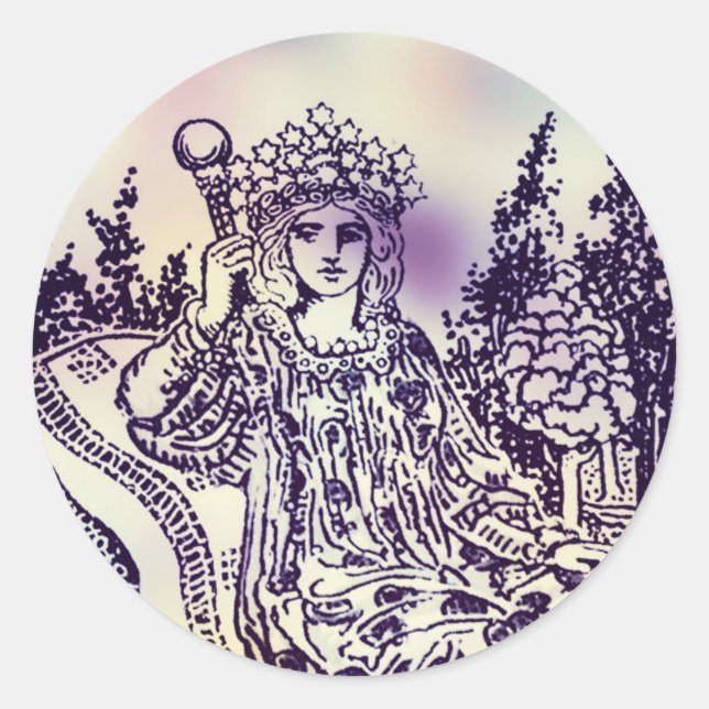Rond Sticker Empress Tarot Card (Devant)