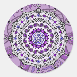 Rond Sticker en argent Imaginaire Mehndi