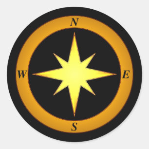 Rond Sticker en Bronze North Arrow