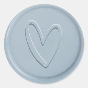 Rond Sticker en cire bleue Dusty Coeur d'amour