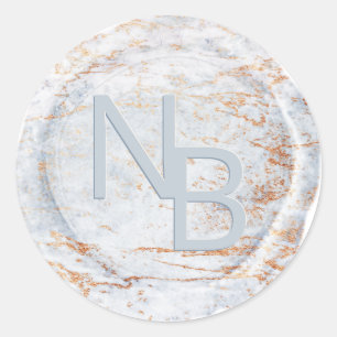 Rond Sticker en cire monogramme en marbre moderne