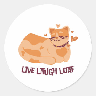 Rond Sticker en direct Rire Loaf Cat