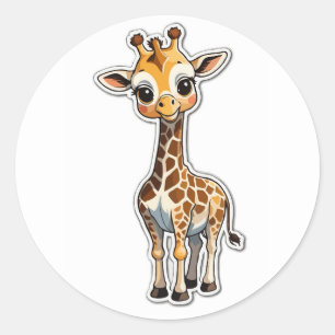 Rond Sticker en girafe - Adorable Merveille à long cou