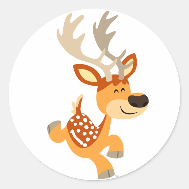 Rond Sticker en jachère en jachère de dessin mignon (Devant)