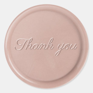 Rond Sticker en latte rose Merci de script